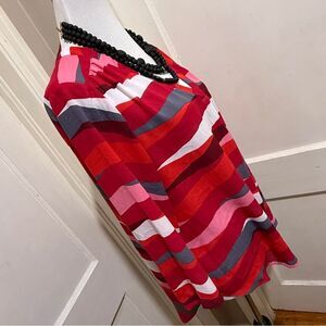 a.n.a Vibrant Red and Pink Top Women's Large